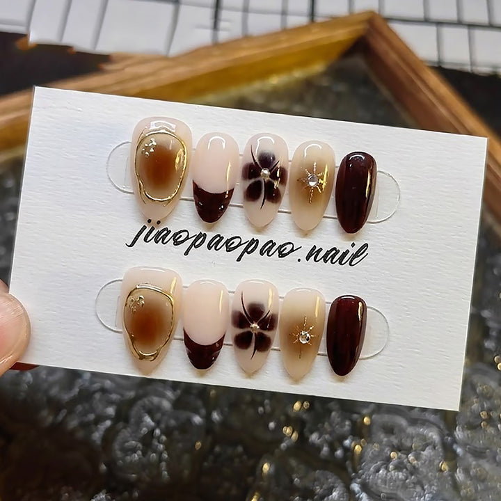 Elegant Artistic Press-On Nail Designs Bowlift