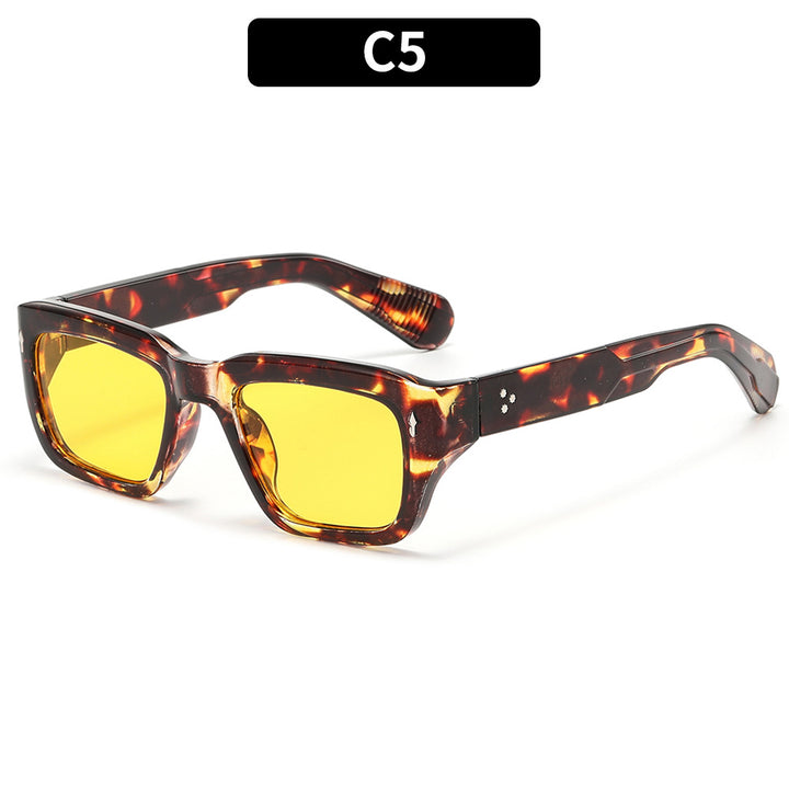 Vintage-Inspired Geometric Frame Sunglasses