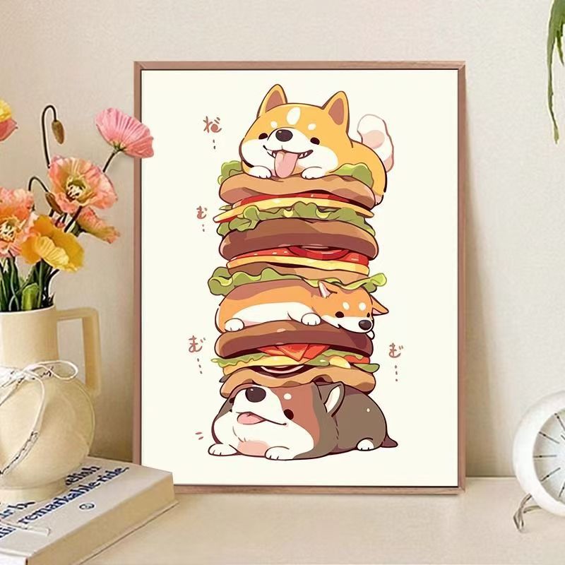 Playful Cat-Themed Food Art Print Bowlift
