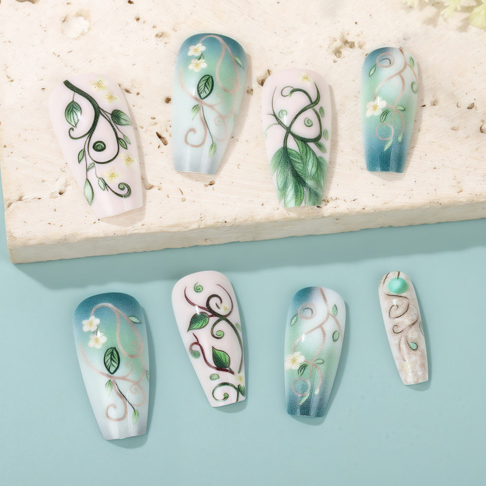 Artificial Nails Set with Floral Designs Bowlift