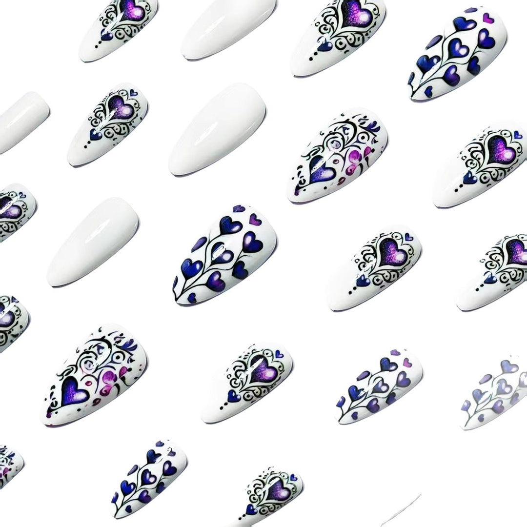 Artistic Heart-Design Nail Art Bowlift