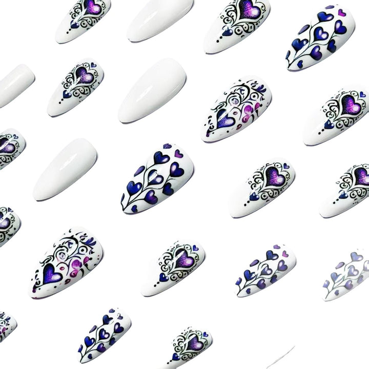 Artistic Heart-Design Nail Art Bowlift