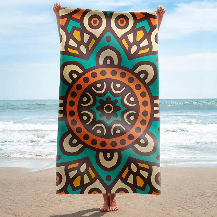 Beach towel with artistic mandala design Bowlift