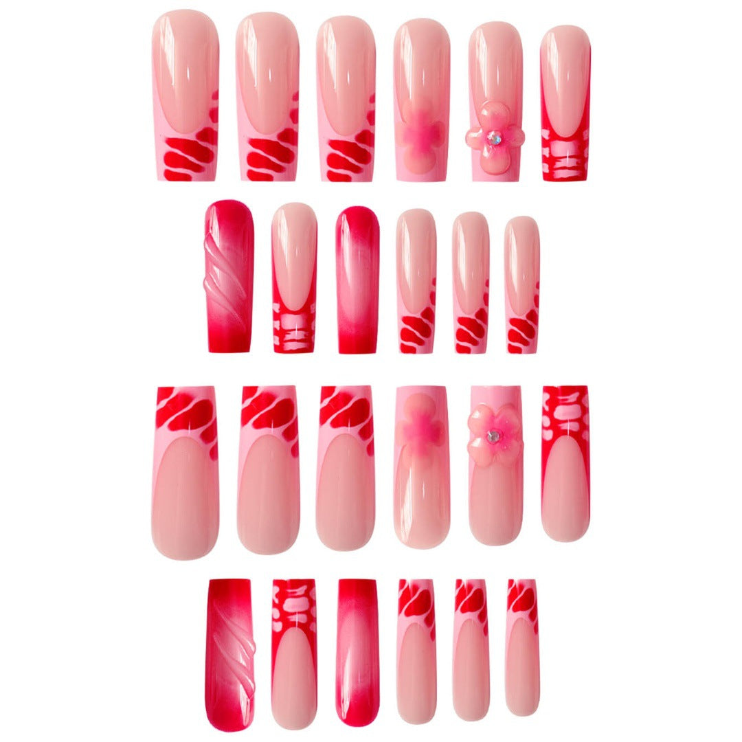 Glamorous Floral Press-On Nails Set Bowlift
