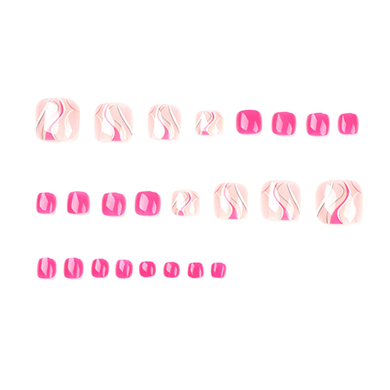 Artful toenail design with creative wave accents Bowlift