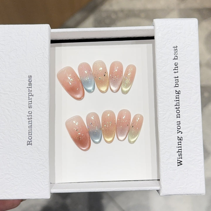 Elegant artificial nail tips with ombre effect Bowlift