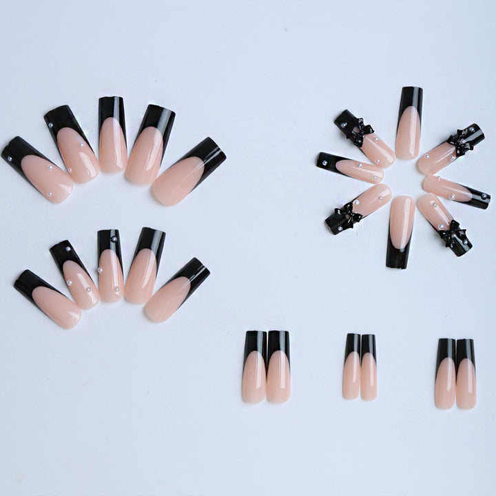 Artificial nails with 3D bow decoration Bowlift