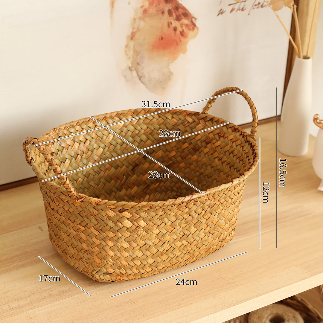 Unisex Handwoven Storage Basket with Ergonomic Handles Bowlift