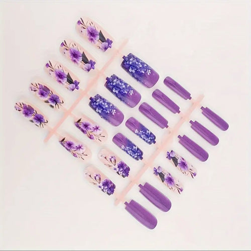 Artificial Nail Set with Floral 3D Designs Bowlift