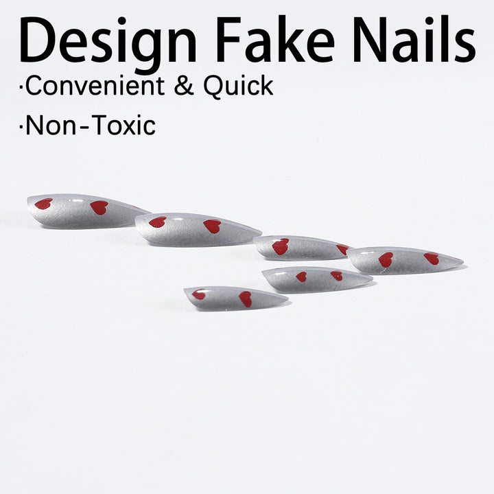 Nail art set with heart-shaped design Bowlift