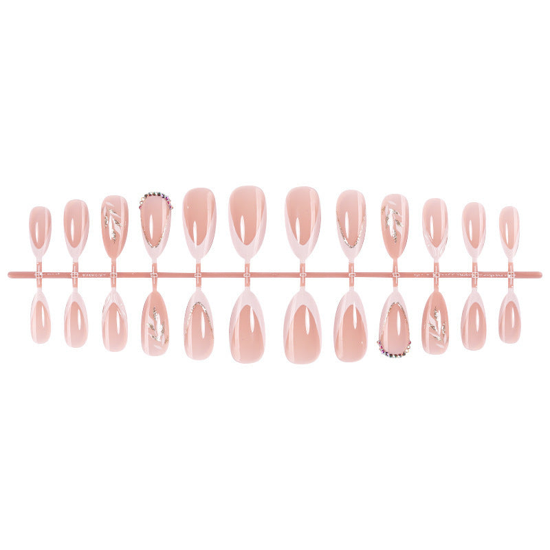 Artificial nail set with elegant tips and glitter accents Bowlift