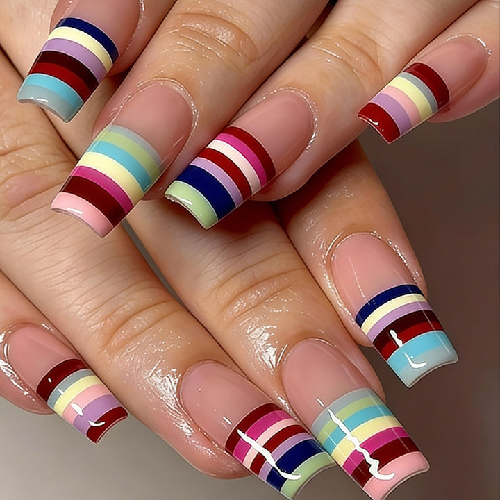 Decorative Long Press-On Nail Art Tips Bowlift