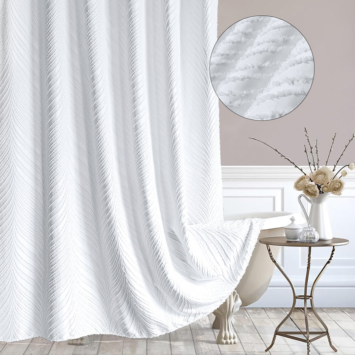 Designer Textured Shower Curtain Bowlift