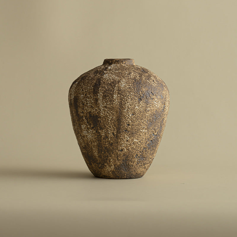 Rustic Textured Ceramic Decorative Vase