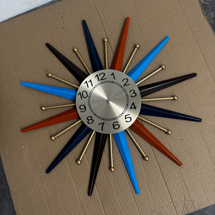 Retro Starburst Wall Clock Bowlift