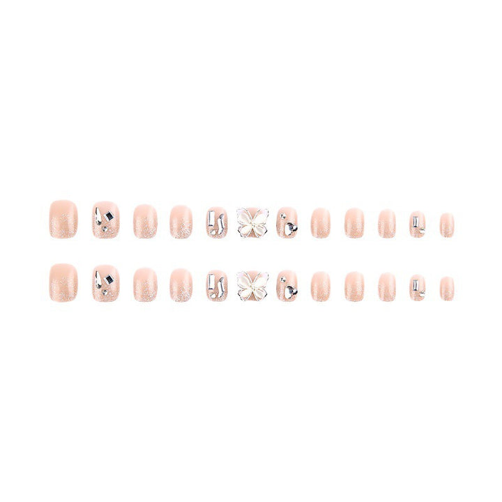 Decorative Press-On Nail Set with Butterfly Accents Bowlift