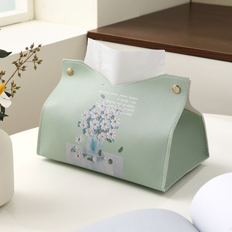 Decorative Floral Design Tissue Box Cover Bowlift