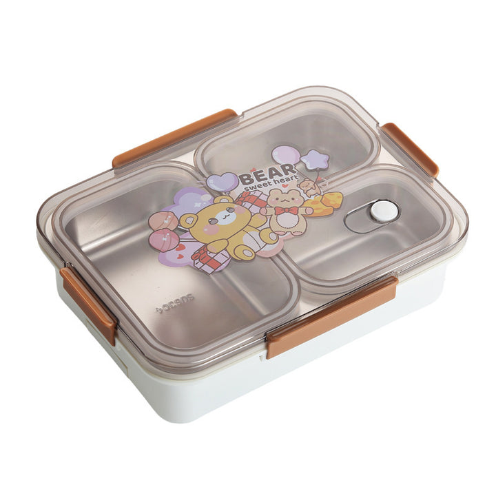Bear-Themed Multi-Compartment Bento Lunch Box