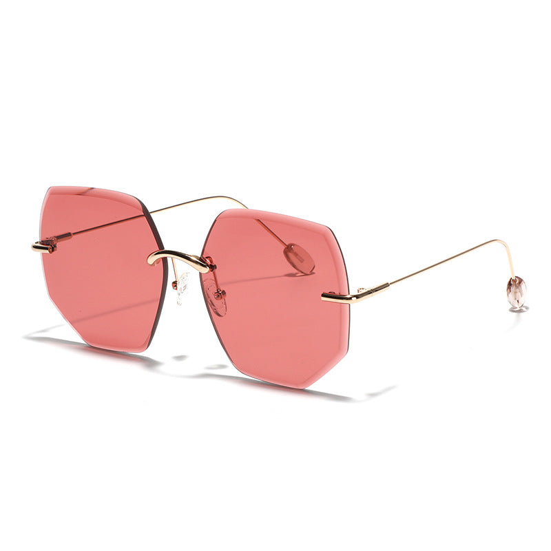 Women’s geometric sunglasses with high-quality gold frame Bowlift