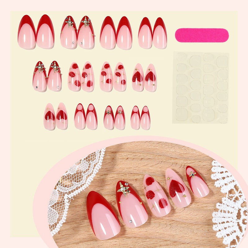 Creative Nail Art Set with Heart and Glitter Design Bowlift