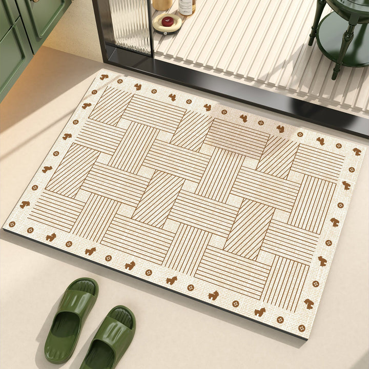 Playful dog-themed bath mat
