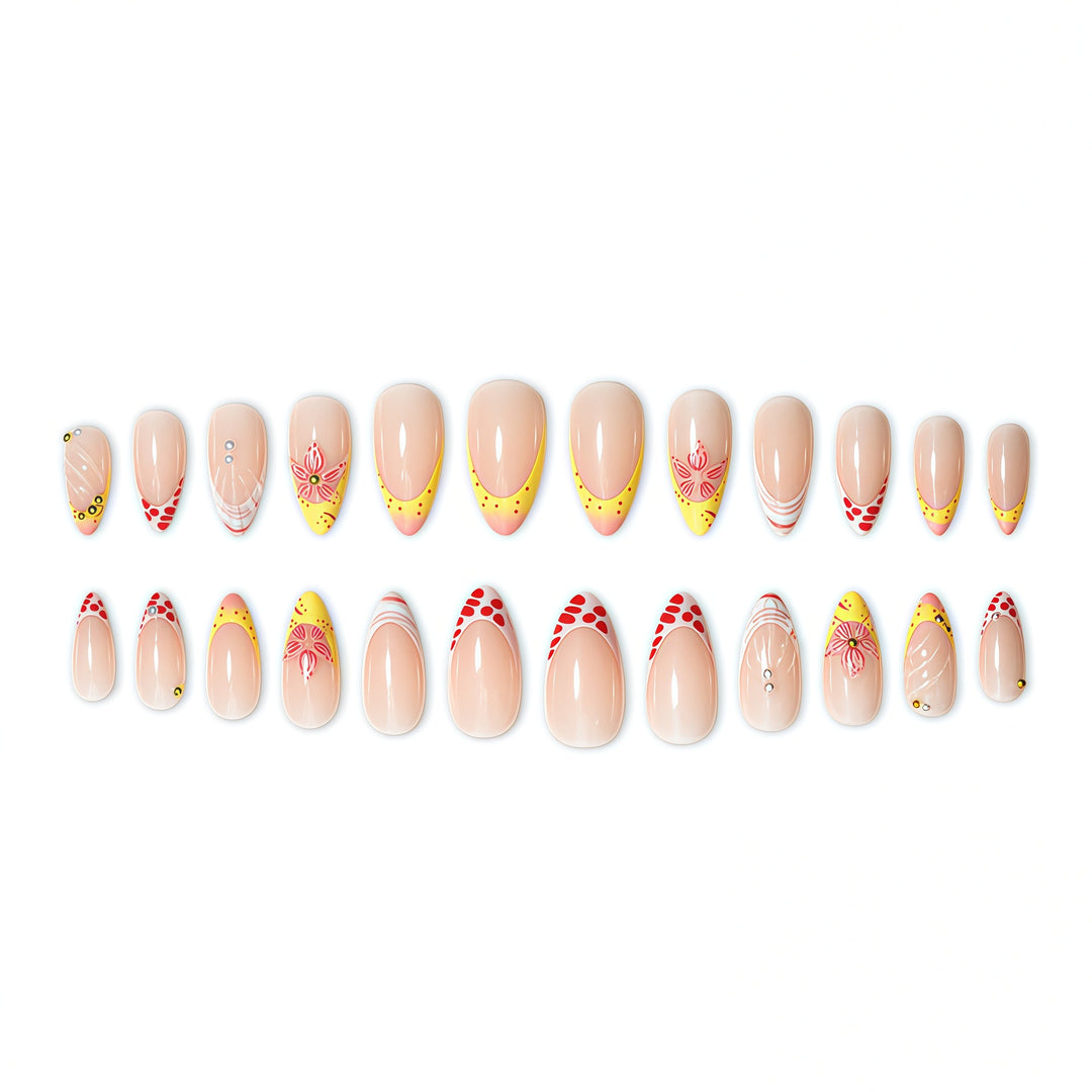 Floral-Embellished Press-On Nail Extensions Bowlift