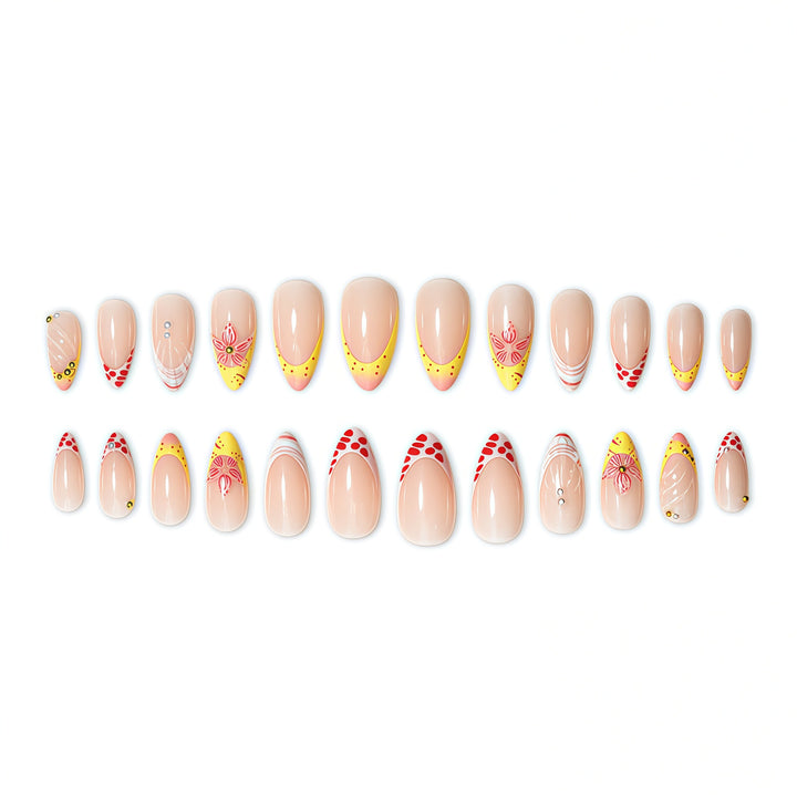 Floral-Embellished Press-On Nail Extensions Bowlift