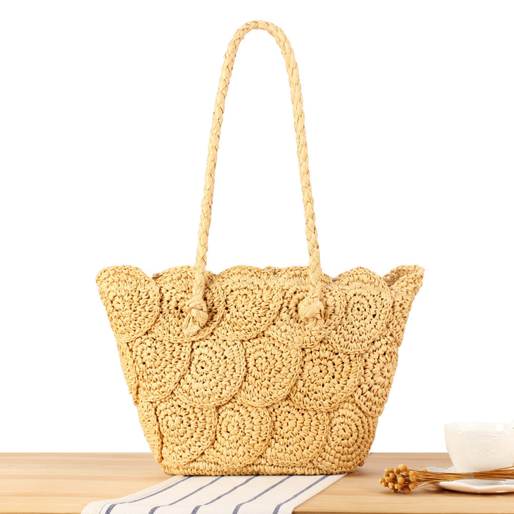 Hand-knotted beach bag with decorative motif Bowlift
