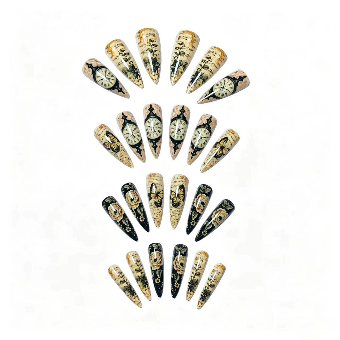 Creative Art Nails with Vintage Inspired Design Bowlift