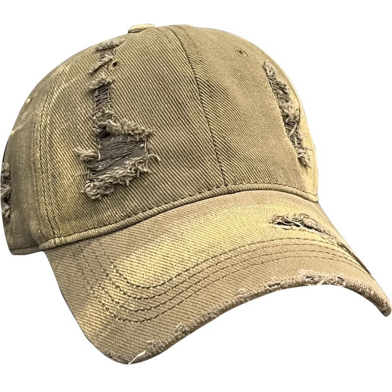 Women's Distressed Black Denim Baseball Cap Bowlift