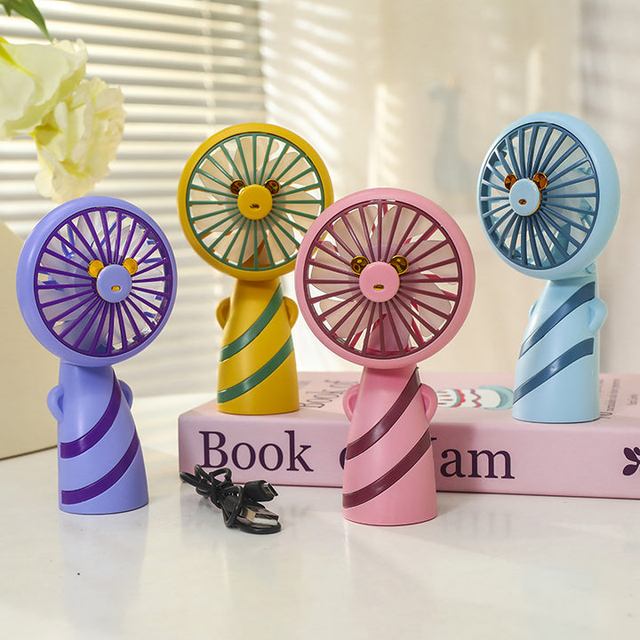 Women's Portable Mini Handheld Fan with USB Charging Function and Ergonomic Design Bowlift
