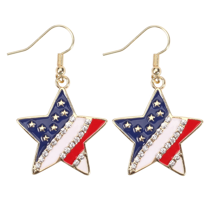 Women's filigree earrings in flag design with crystal stripes and enamel trim Bowlift