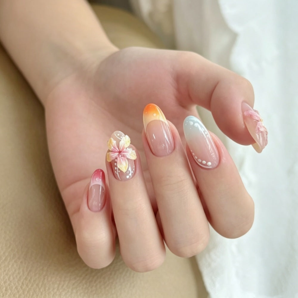 Creative Nail Art with Floral Details Bowlift