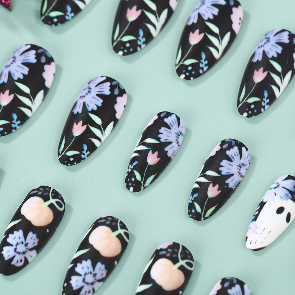 Artificial Nail Set with Creative Halloween Designs Bowlift