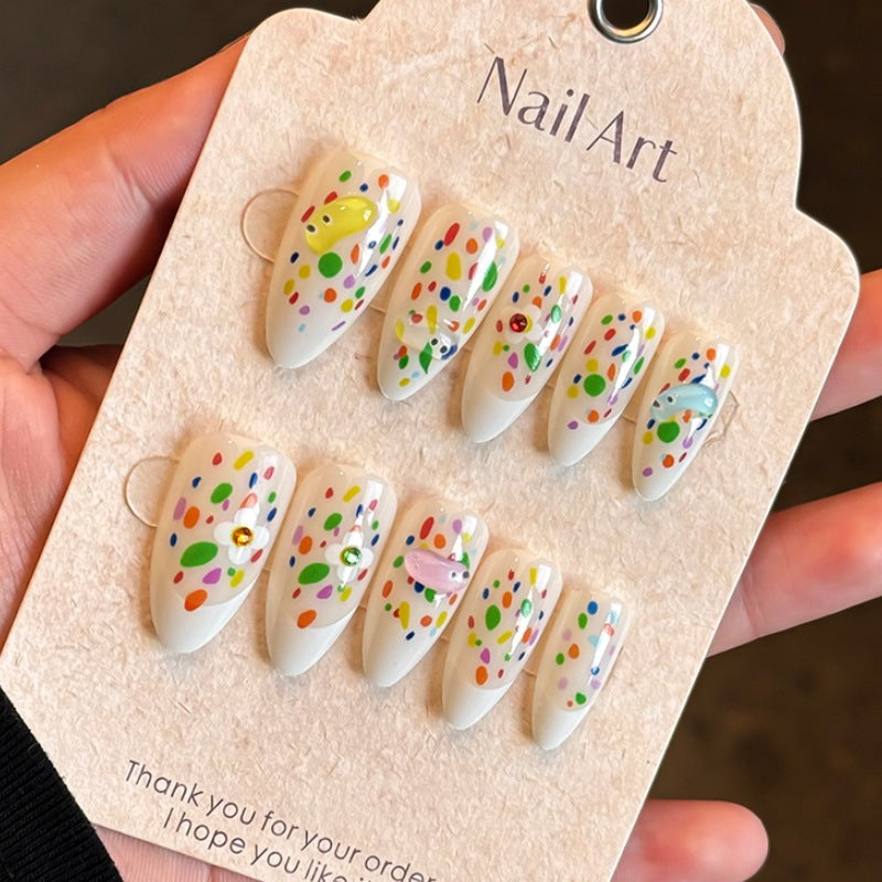Colorful Artistic Press-On Nail Set Bowlift