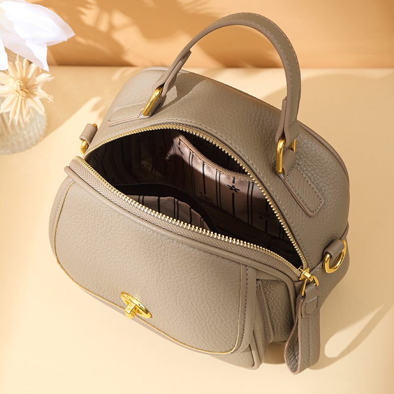 Textured Vegan Leather Crossbody Handbag Bowlift