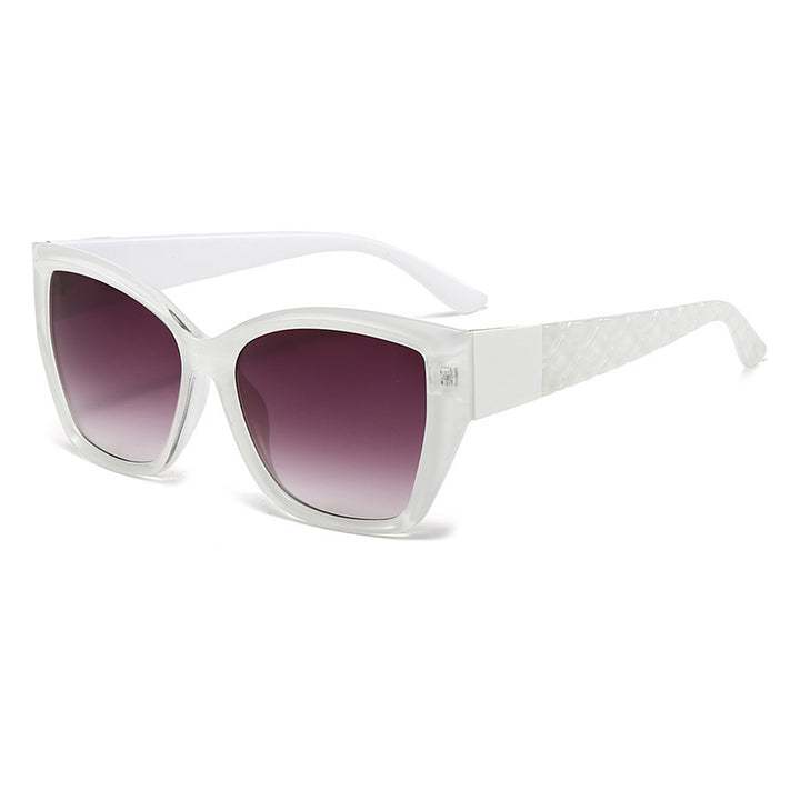 Ladies Oversized Cat-Eye Sunglasses with Stylish Accents Bowlift