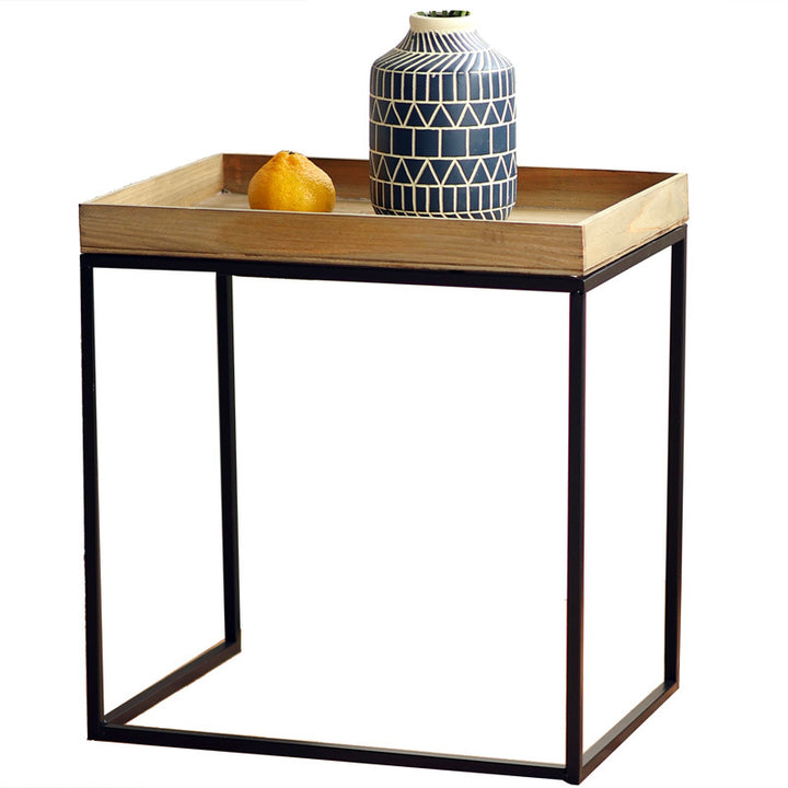 Modern side table with wooden tray Bowlift