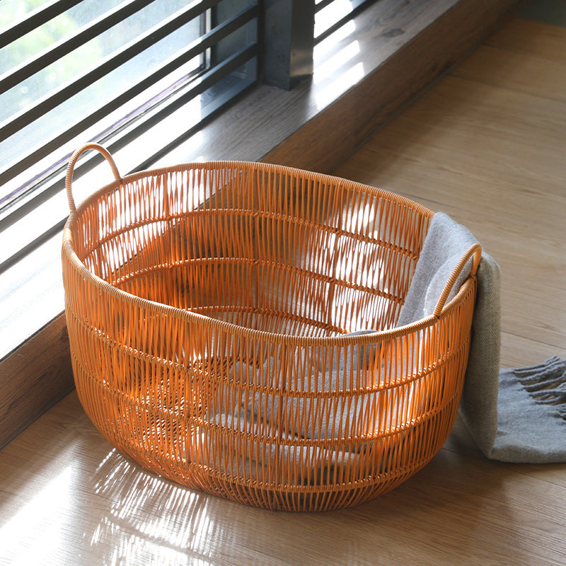 Large Handwoven Storage Basket Bowlift