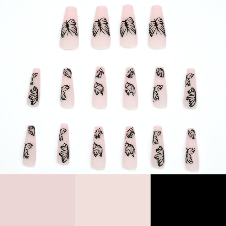 Artistic Nail Extensions with Butterfly Design Bowlift