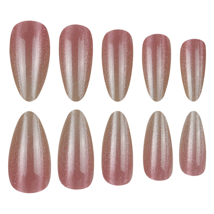 Elegant Glitter Ombre Press-On Nails Bowlift