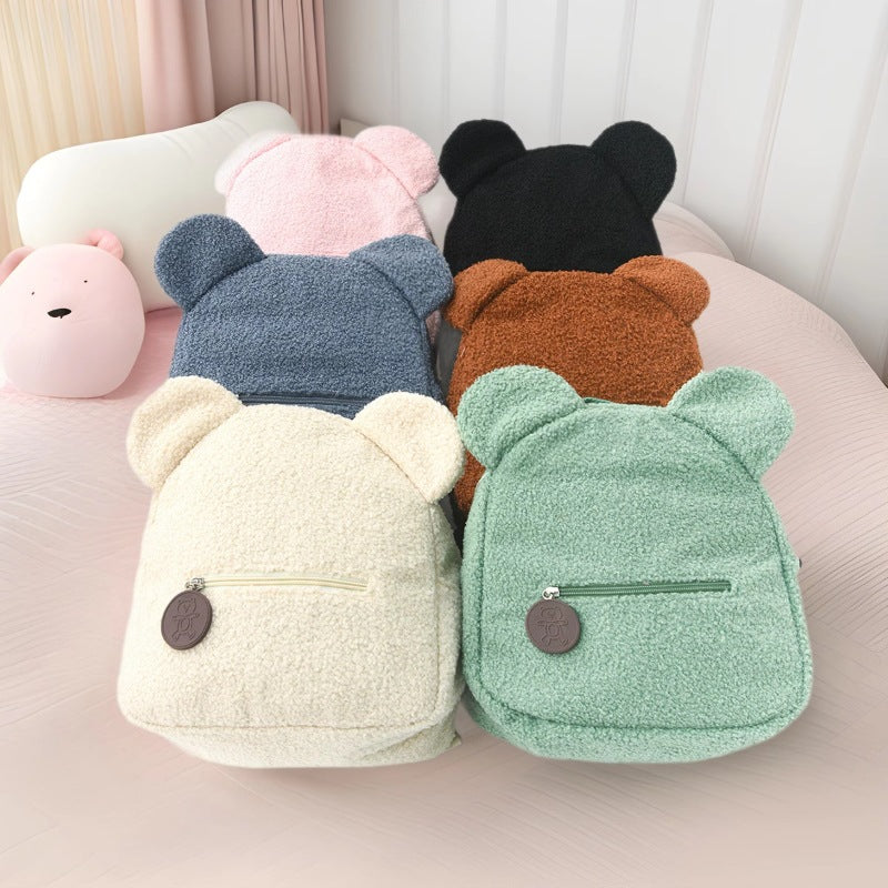 Plush Backpack with Animal Ears Bowlift