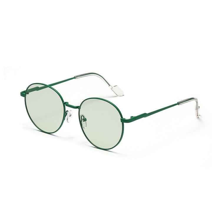 Women round sunglasses with luxurious metal frame and UV protection Bowlift