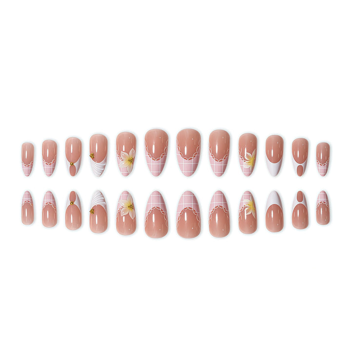 Elegant Floral Design Nail Extensions Bowlift