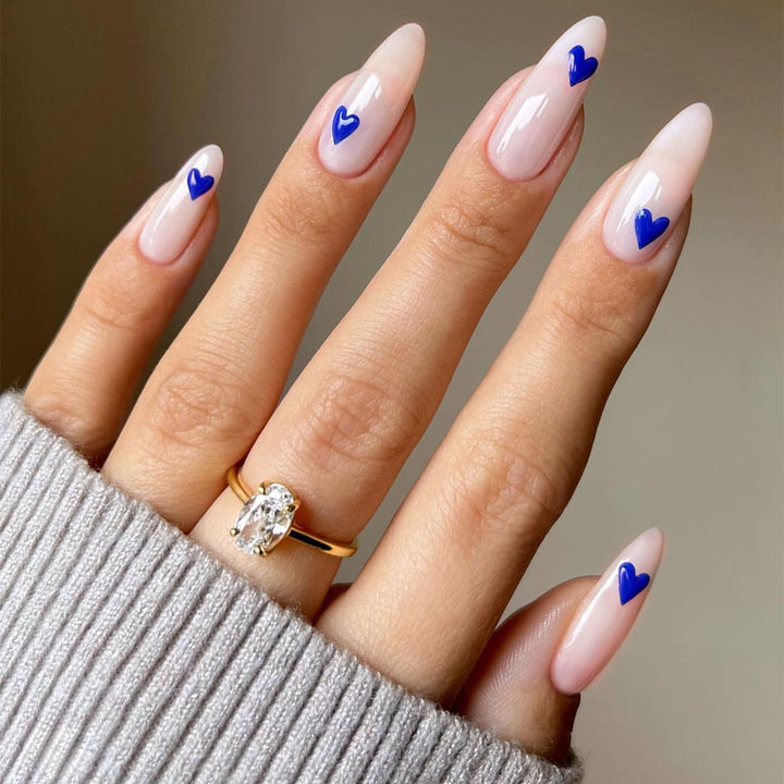 Heart-Embellished Press-On Nail Set Bowlift
