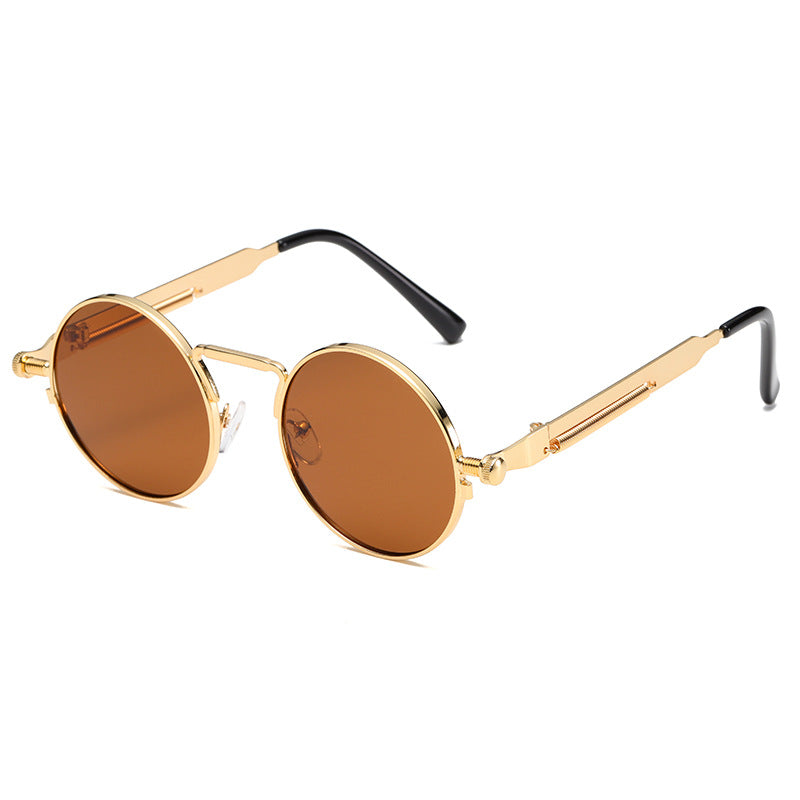 Women's fashionable round sunglasses with precise metal frame Bowlift