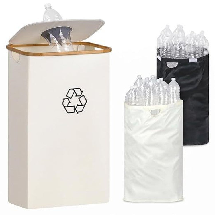 Elegant recycling bin with removable lid and compartments Bowlift
