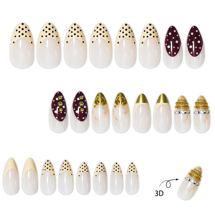 Decorative Stiletto Press-On Nail Art Extensions Bowlift