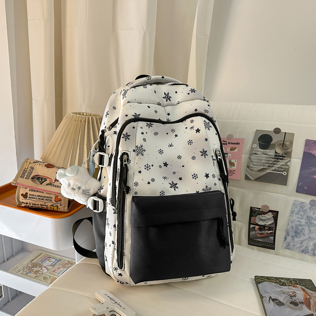 Backpack with Elegant, Floral Design and Many Compartments Bowlift