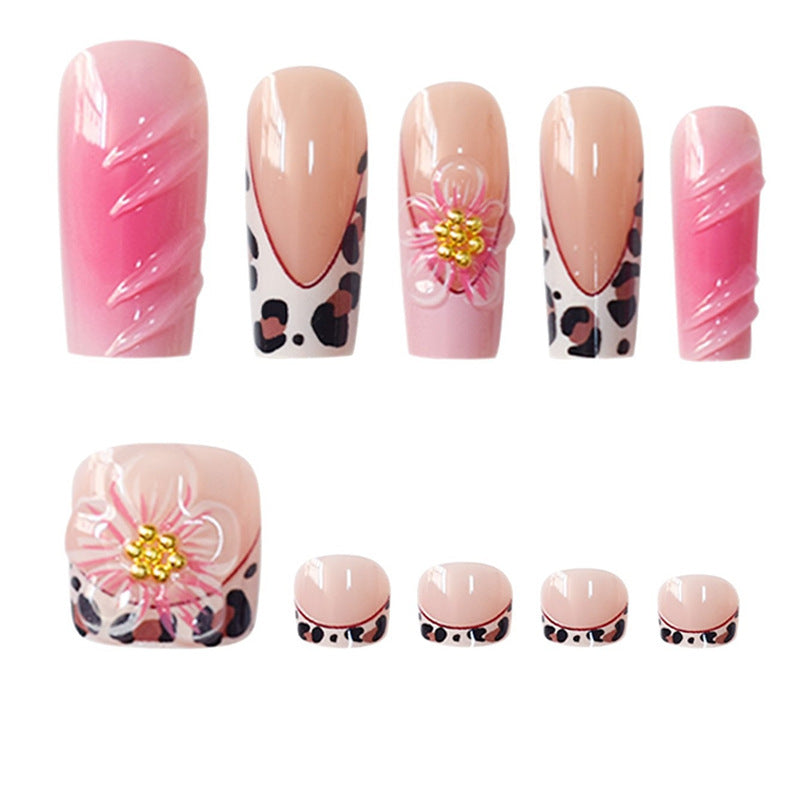 Artistic Floral Press-On Nail Art Bowlift